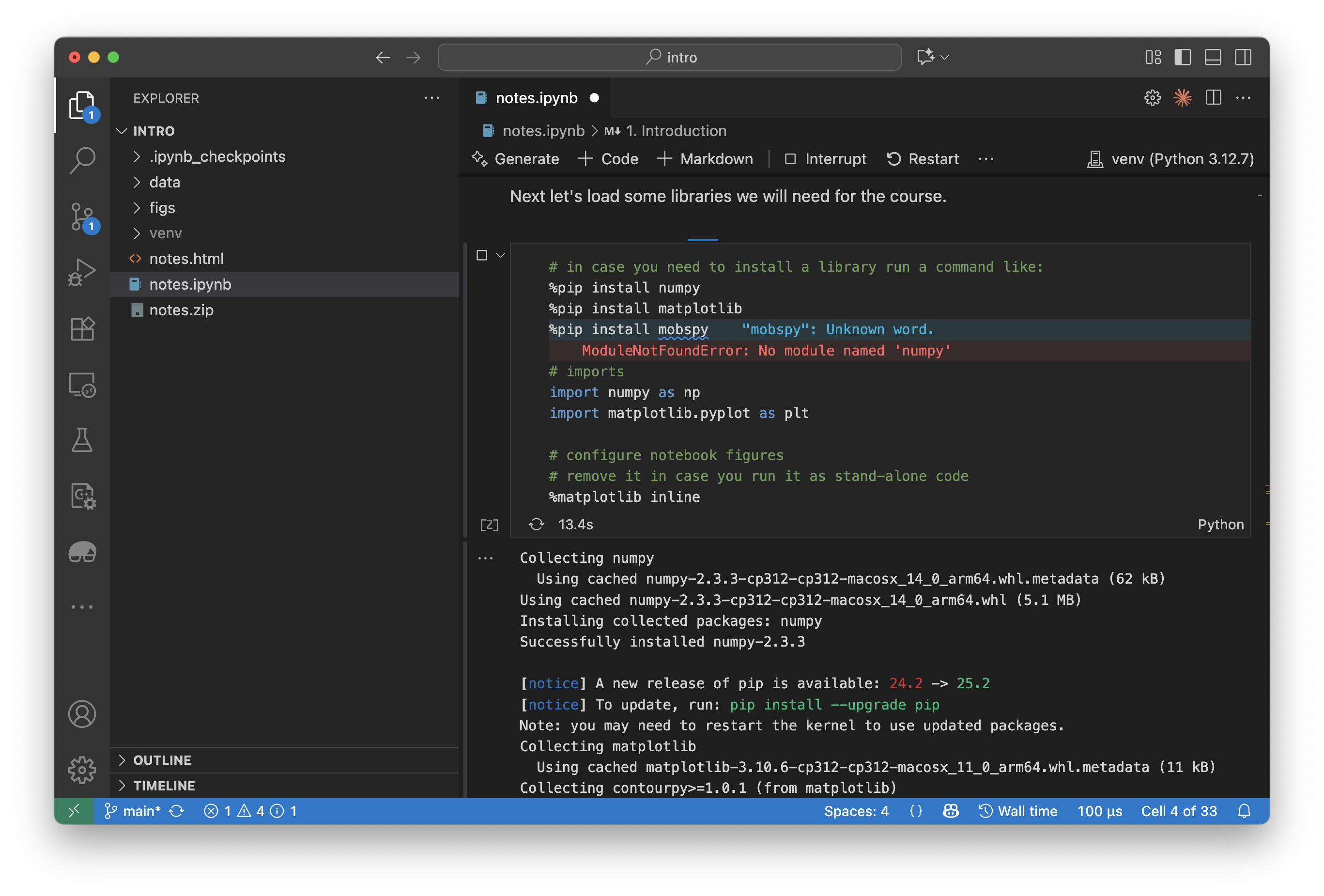VS Code: package installing