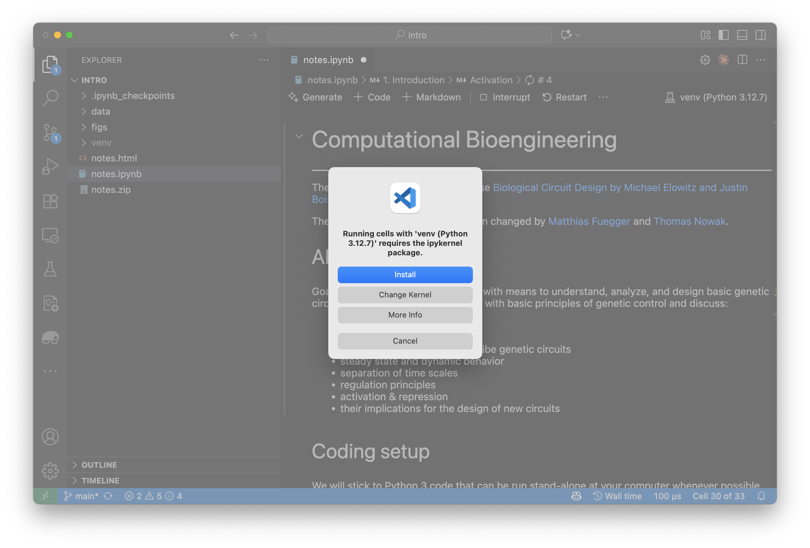 VS Code: install kernel