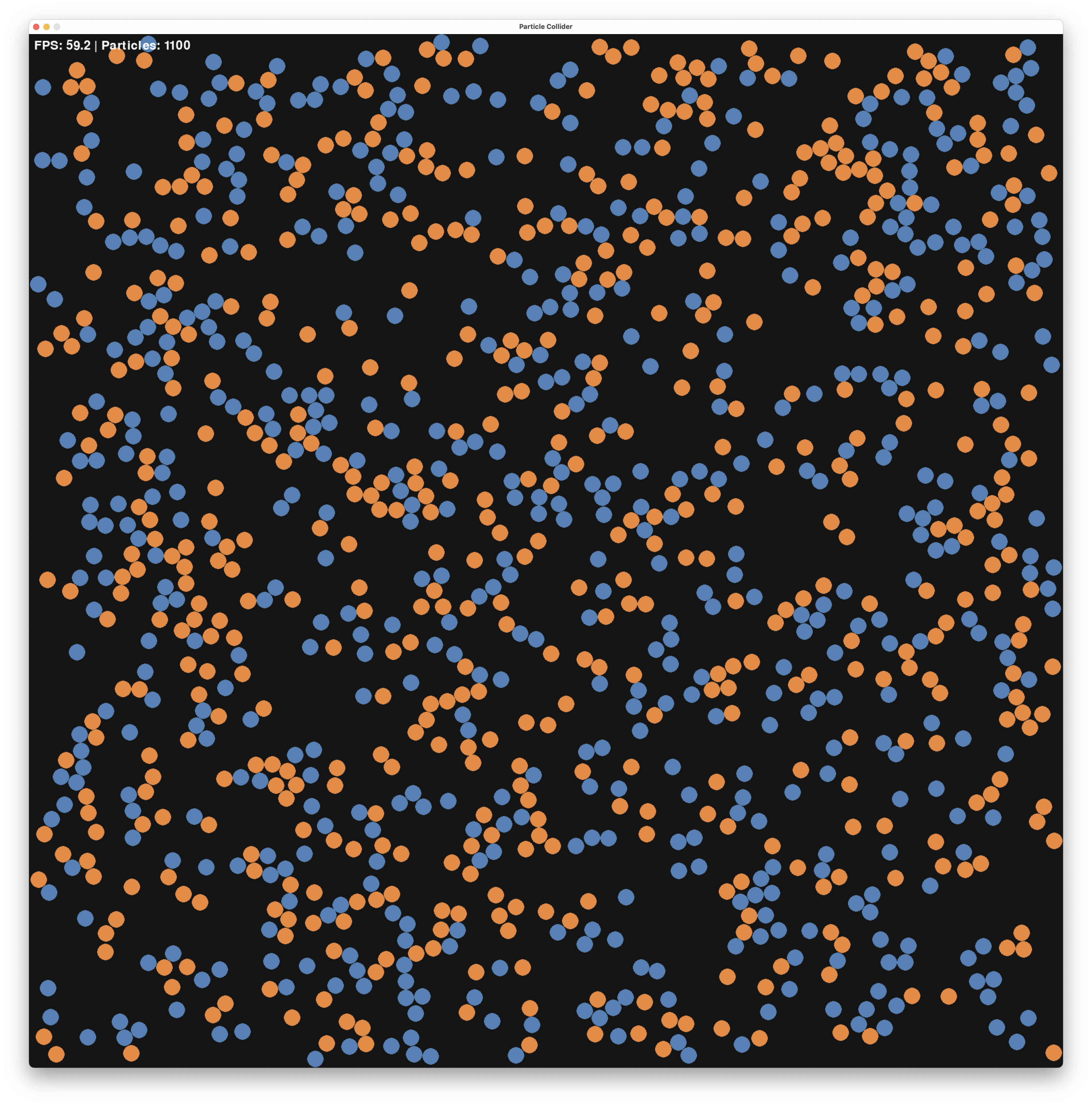 Initial configuration with 551 A and 549 B shown as balls.